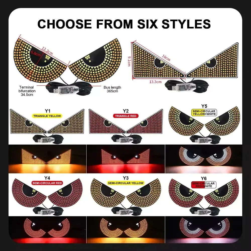 Car LED Devil Eye Demon LED Display Screen Panel Auto Interior Lighting Accessories