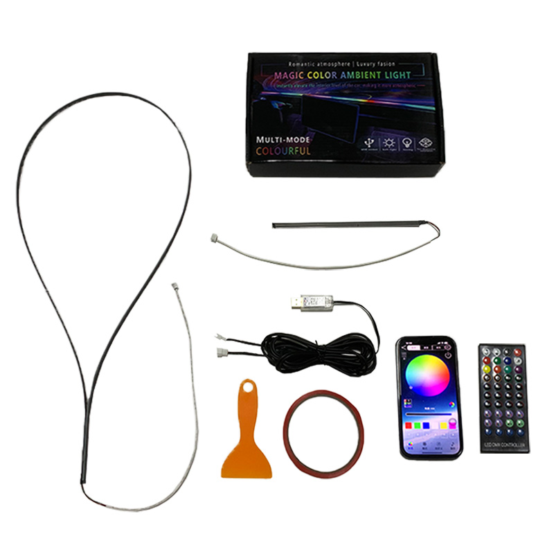 USB Car Interior RGBW Neon Lights for Dashboard Rgbic LED Strip Lights for Car Ambient Lighting Accessories