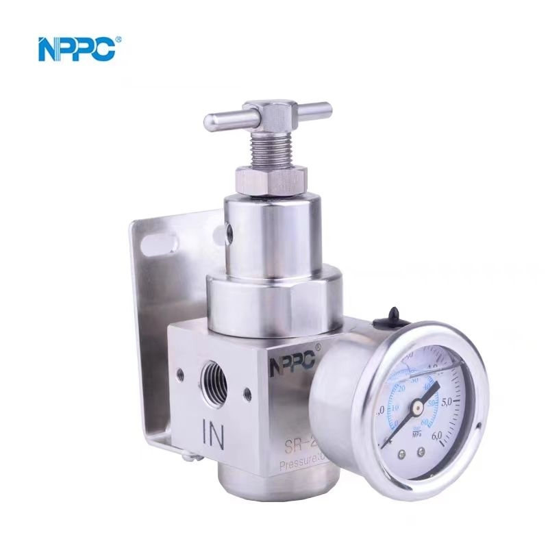 Sr200-02 1/4" Unidade de Tratamento de Ar Portátil em Aço Inoxidável 316L Filtro de Ar Filtro Pneumático Regulador de Ar Regulador de Ar