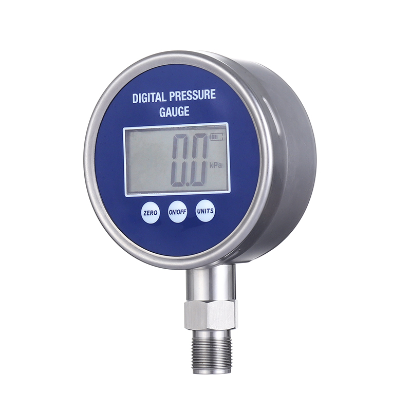 Alta Precisão 100mm 4inch Manômetro Digital Industrial com Display Total em Aço Inoxidável, Luz de Fundo Personalizada, Alimentado por Bateria