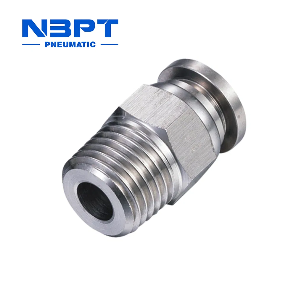 316L Conector Reto de Aço Inoxidável Ssc-R com Conexão Rápida de Um Toque para Conexões Pneumáticas 4/6/8/10/12/16 mm
