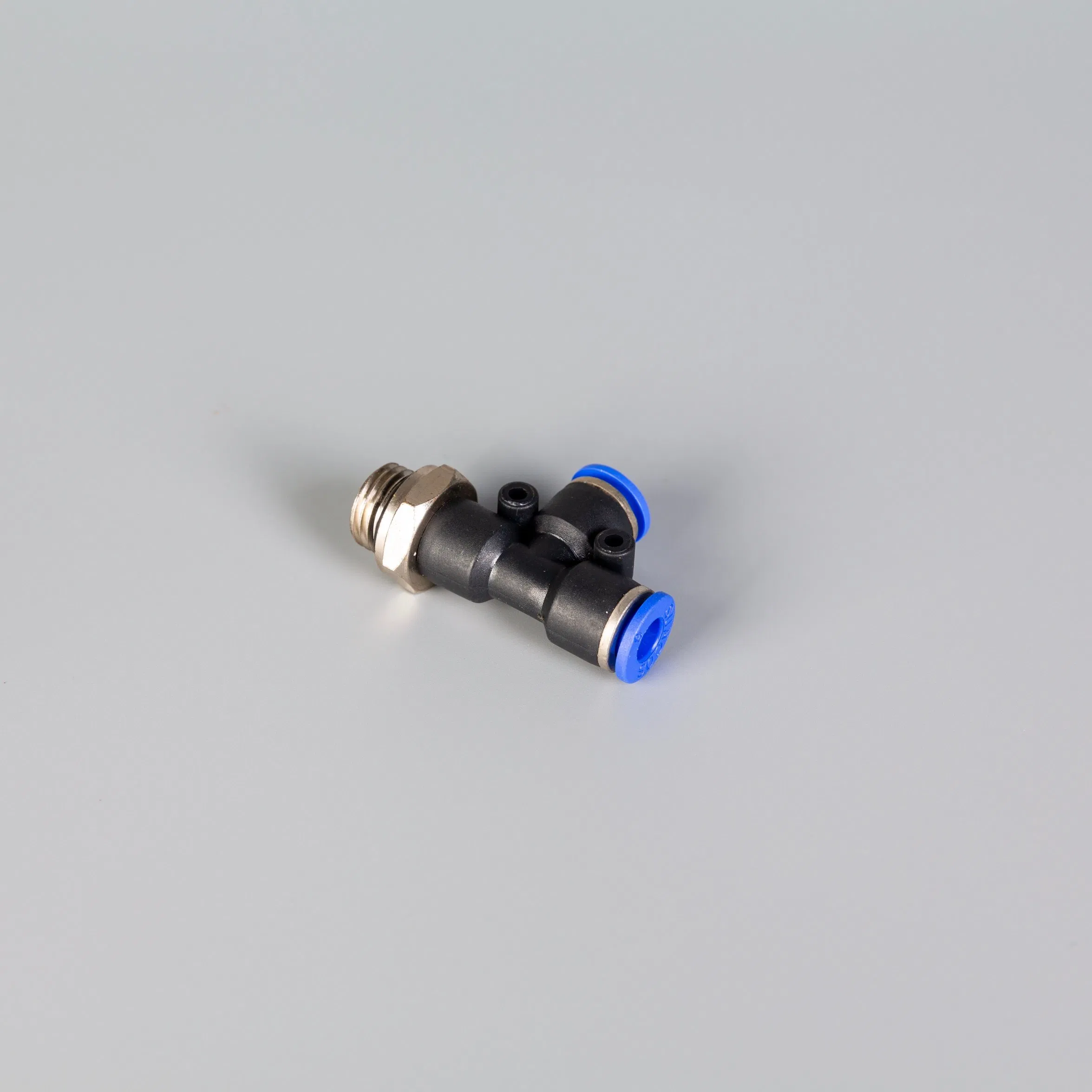 Conector Rápido de Tubo Pneumático Três Vias Rosqueado para Ar
