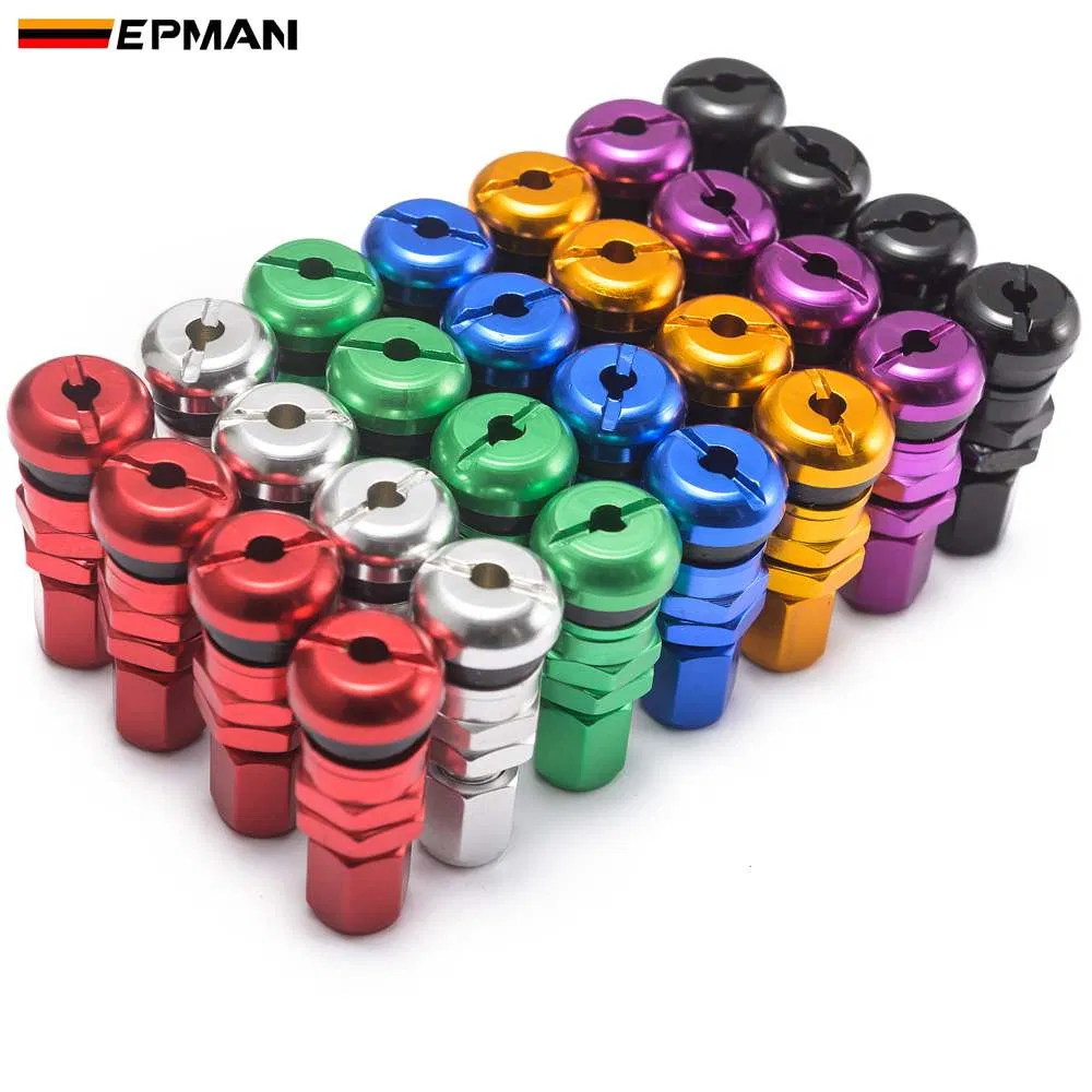 Epman 4PCS / Conjunto de Tampas de Válvula de Ar para Pneus Tubeless de Motocicleta e Carro em Alumínio Metal Epqmz06
