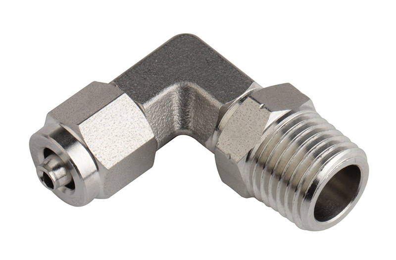Conexão Giratória Pneumática de Aço Inoxidável Xhnotion G1/4'' Fêmea de Rosca em L Conexões Rápidas para Mangueira PU