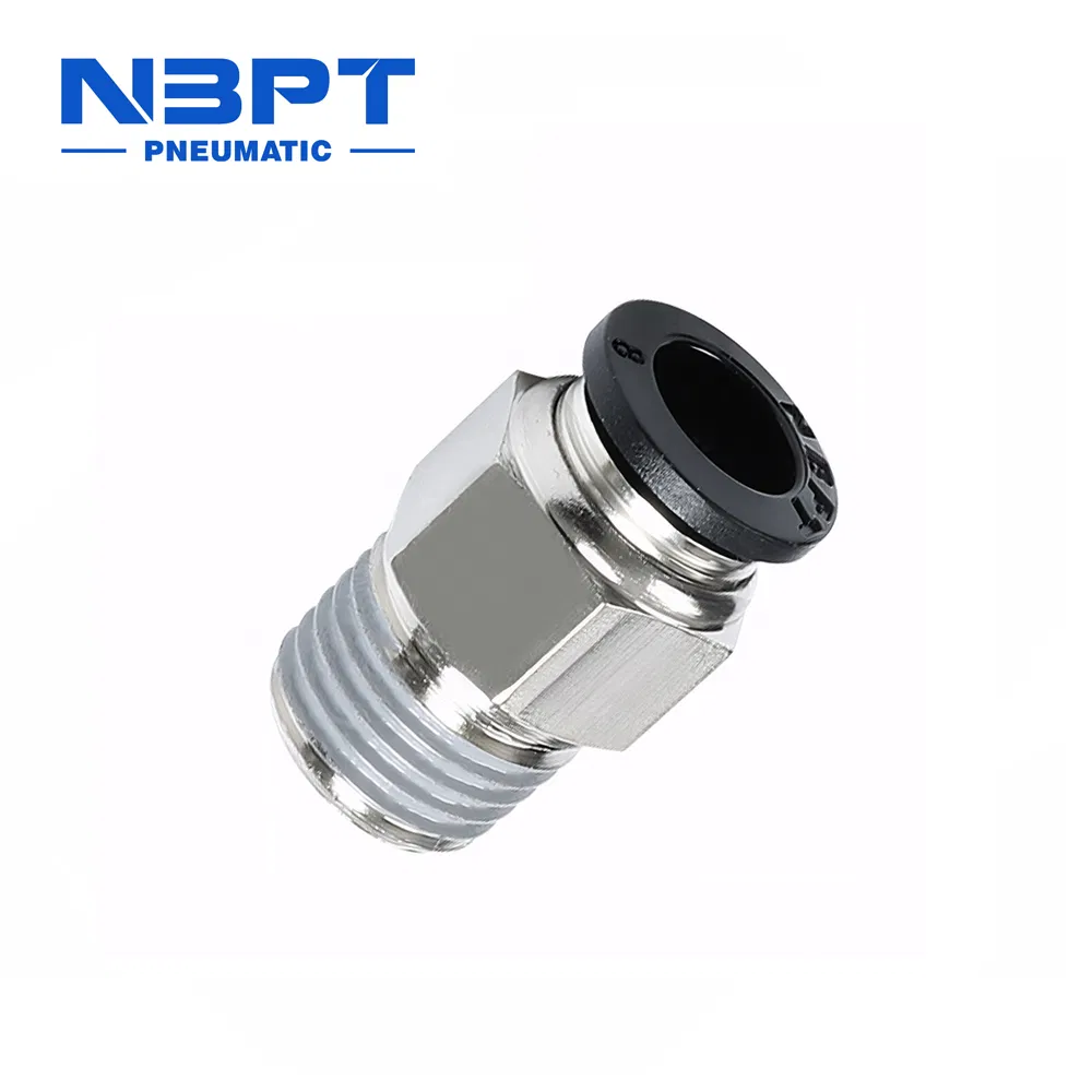 Novo acoplador rápido de ar Nbpt PC-R em latão e plástico, conexão pneumática por empurrar