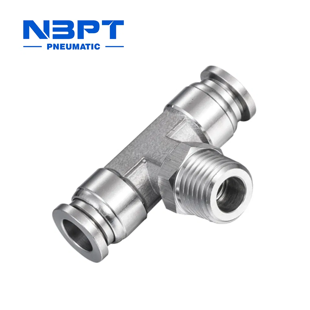 316L Conector Reto de Aço Inoxidável Ssc-R com Conexão Rápida de Um Toque para Conexões Pneumáticas 4/6/8/10/12/16 mm