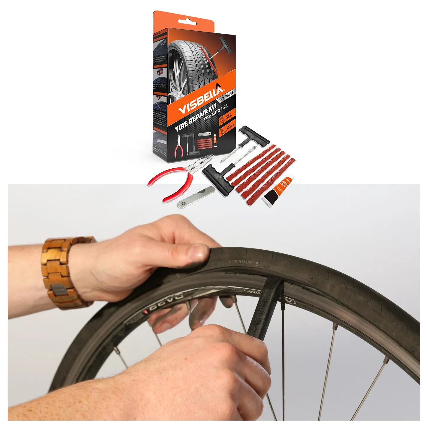 Kit de Reparação de Pneus Visbella para Bicicleta