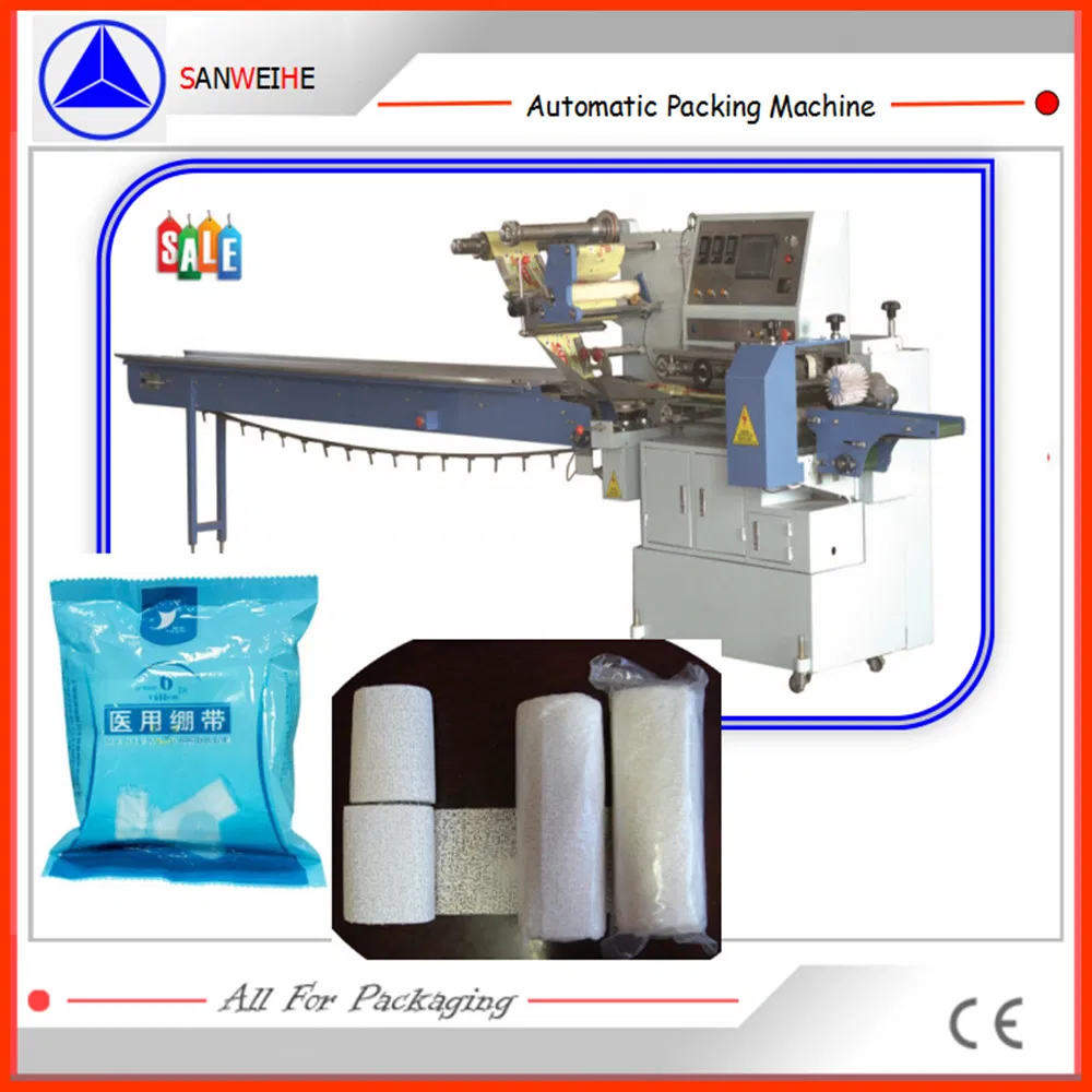Máquina de Embalagem em Fluxo do Tipo Formadora, Preenchedora e Seladora Automática de Tubo Interno de Pneus / Máscara Facial / Macarrão Instantâneo / Biscoito