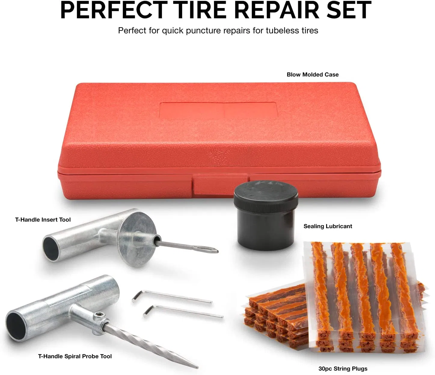 Conjunto de Ferramentas para Reparo de Veículos com Cabo para Reparo de Pneus