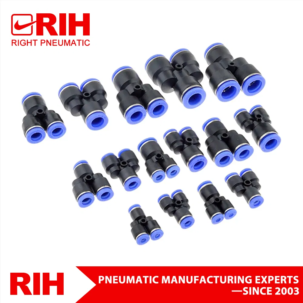 Acoplamento de ar pneumático de plástico tipo azul, conexão rápida para mangueira, tubo PU, encaixe de inserção, conector OEM e ODM