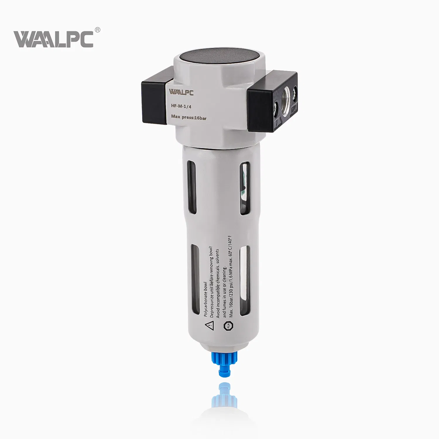 Waalpc 1/8" 1/4" 1/2" 5um 40um Tratamentos de Fonte de Ar Pneumático Frl Filtro de Ar Regulador Lubrificador Comprimido 3 Unidades de Manutenção de Combinação para Ar Comprimido