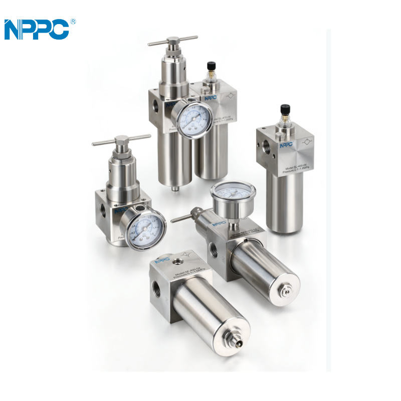 Sfr-200-02 Aço Inoxidável 316L 10μm Padrão 5μm Opção de Filtro de Ar Filtro de Ar Pneumático Regulador de Ar Regulador de Ar
