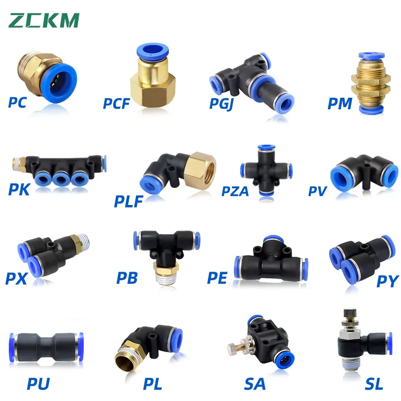Conector de Mangueira de Ar Conectores Pneumáticos Conectores Rápidos de Ar Conexões de Plástico Conexões Pneumáticas Conectores de Mangueira de Ar Conectores Rápidos de Mangueira de Ar