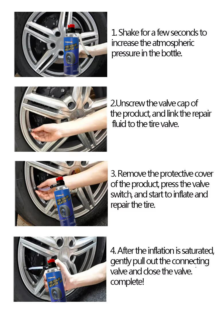 Kit de Reparação de Pneus para Todas as Estações Visbella com Bomba de Ar para Manutenção Automotiva DIY