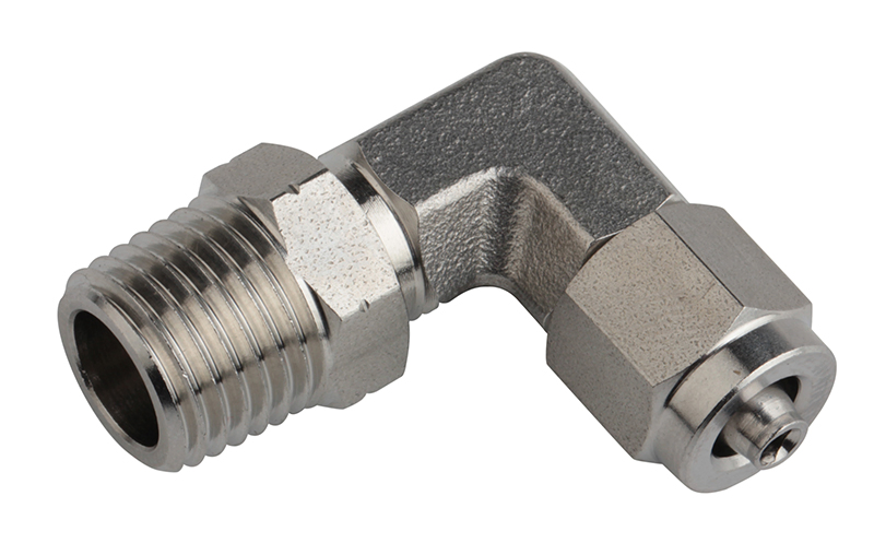 Conexão Giratória Pneumática de Aço Inoxidável Xhnotion G1/4'' Fêmea de Rosca em L Conexões Rápidas para Mangueira PU