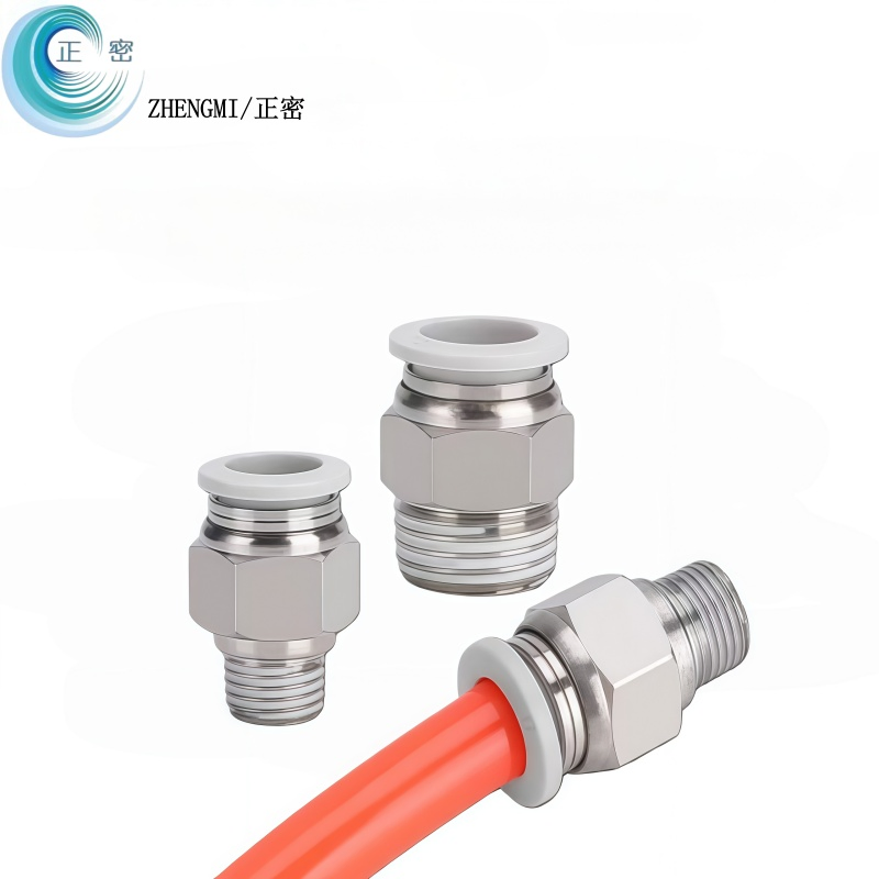 Conector Rápido Reto de Ar em Latão Niquelado de Alto Desempenho
