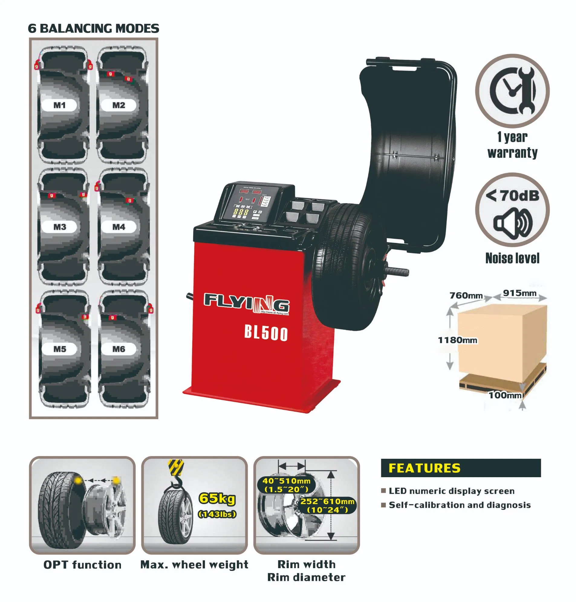 Equipamento de Oficina para Balanceamento de Rodas/Máquina de Balanceamento de Pneus de Carro Modelo Bl500