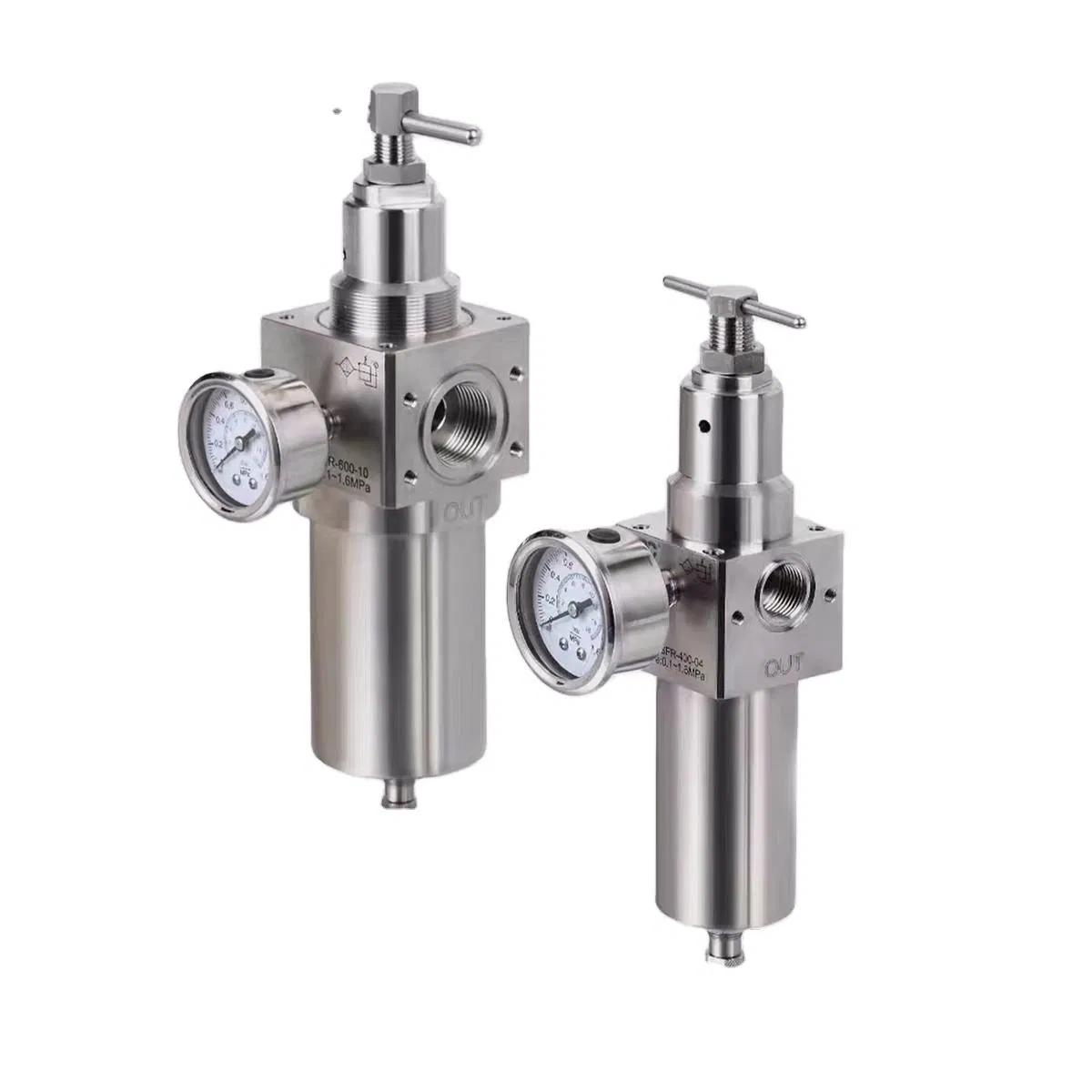 Filtro de Ar de Regulador Pneumático de Aço Inoxidável 316L de Alta Qualidade Sfr200 Sfr400 Sfr600 com Suporte e Manômetro 0-4MPa