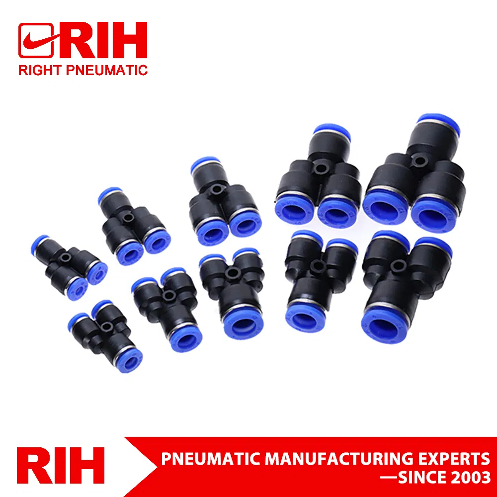 Acoplamento de ar pneumático de plástico tipo azul, conexão rápida para mangueira, tubo PU, encaixe de inserção, conector OEM e ODM