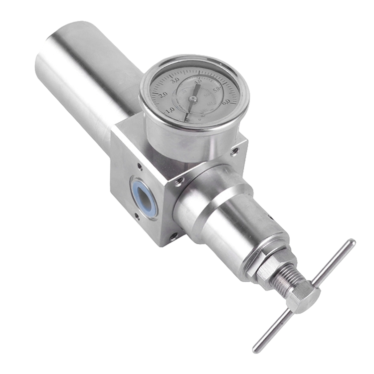 Filtro de Ar de Regulador Pneumático de Aço Inoxidável 316L de Alta Qualidade Sfr200 Sfr400 Sfr600 com Suporte e Manômetro 0-4MPa