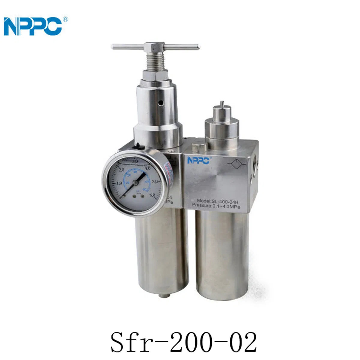 Sfr-200-02 Aço Inoxidável 316L 10μm Padrão 5μm Opção de Filtro de Ar Filtro de Ar Pneumático Regulador de Ar Regulador de Ar