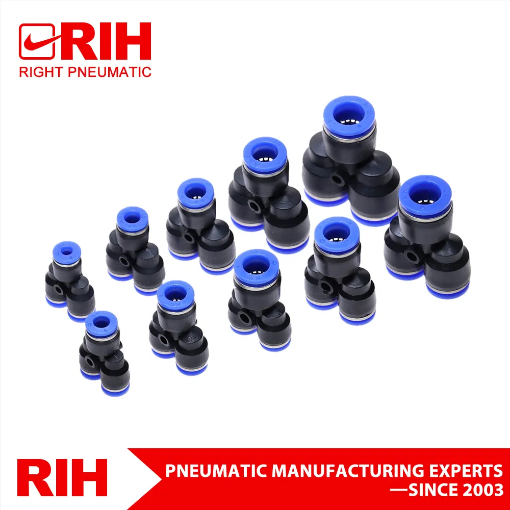 Acoplamento de ar pneumático de plástico tipo azul, conexão rápida para mangueira, tubo PU, encaixe de inserção, conector OEM e ODM