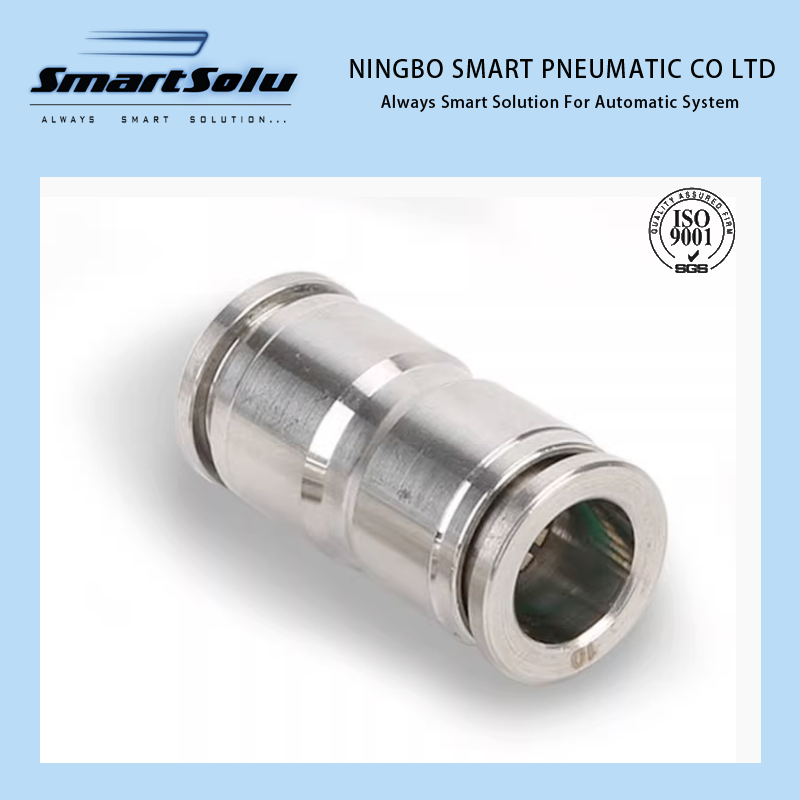 Conector Rápido de Tubo de Ar em Latão com Inserção Reta de Duas Vias
