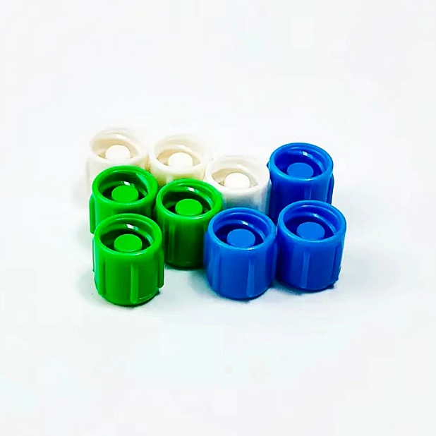 Capas de proteção contra poeira para tubos de extremidade morta com conexão Luer Lock não ventilada, com haste rebaixada, válvulas conectores de tubulação protetores, tampas Luer masculinas ventiladas