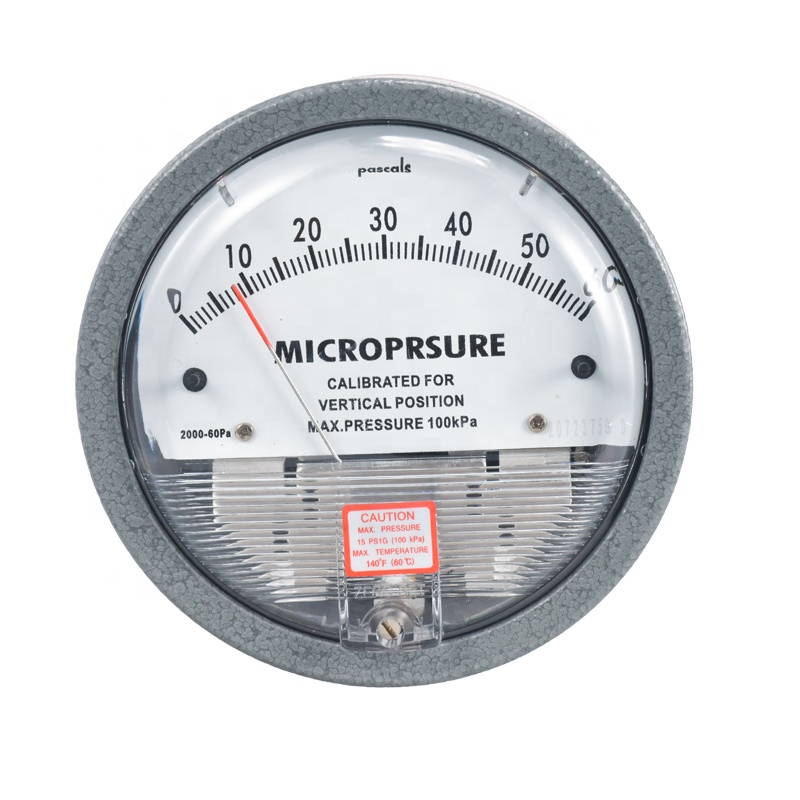 Te2000 0-60PA 120mm Manômetro Digital Circular de Pressão Diferencial Mecânico de Micro Pressão Diferencial