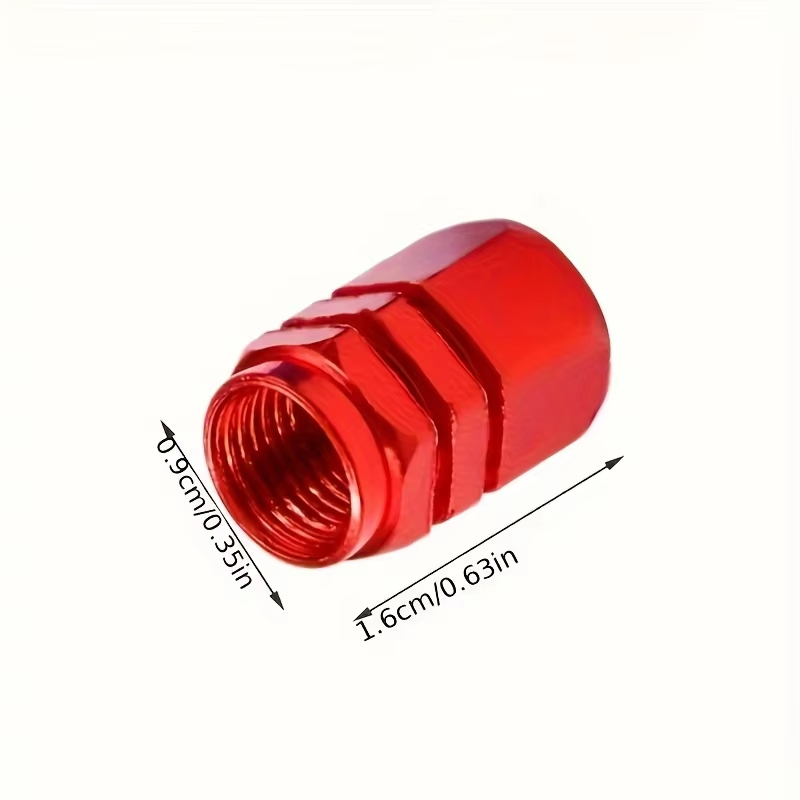 Tampas de Válvula de Pneus Hexagonais de Alumínio Multicoloridas à Prova de Poeira Universais para Automóveis e Motocicletas com Câmara de Ar