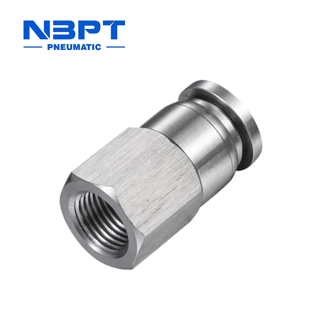 316L Conector Reto de Aço Inoxidável Ssc-R com Conexão Rápida de Um Toque para Conexões Pneumáticas 4/6/8/10/12/16 mm
