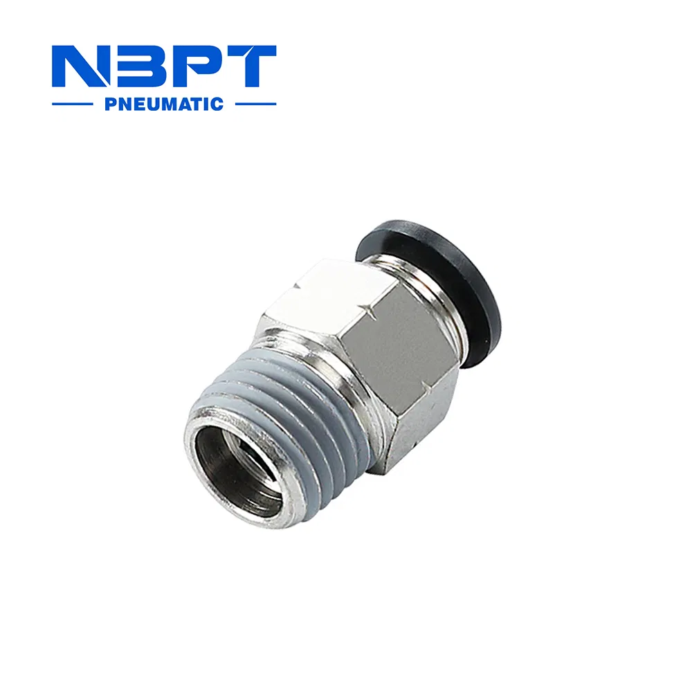Novo acoplador rápido de ar Nbpt PC-R em latão e plástico, conexão pneumática por empurrar