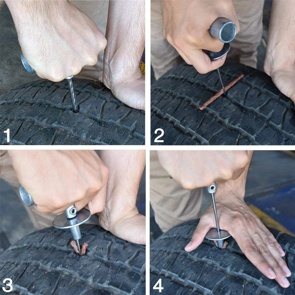 Conjunto de Ferramentas para Reparo de Veículos com Cabo para Reparo de Pneus
