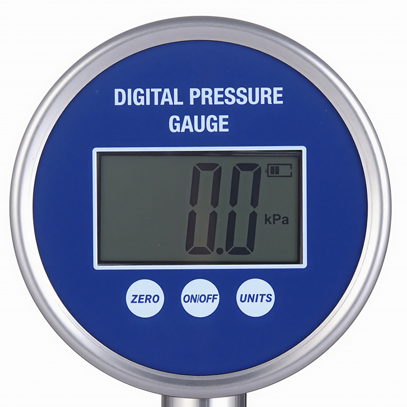 Alta Precisão 100mm 4inch Manômetro Digital Industrial com Display Total em Aço Inoxidável, Luz de Fundo Personalizada, Alimentado por Bateria