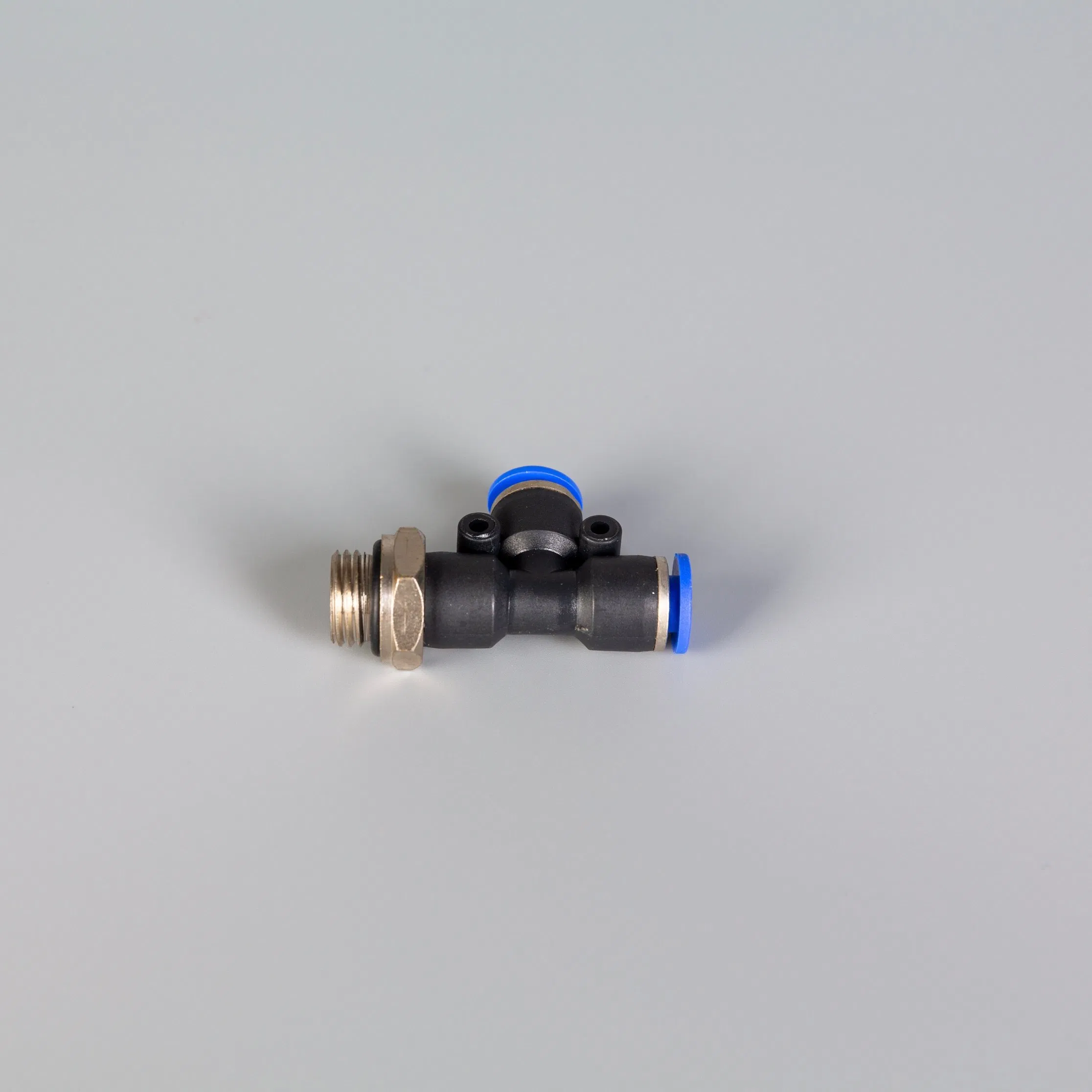 Conector Rápido de Tubo Pneumático Três Vias Rosqueado para Ar