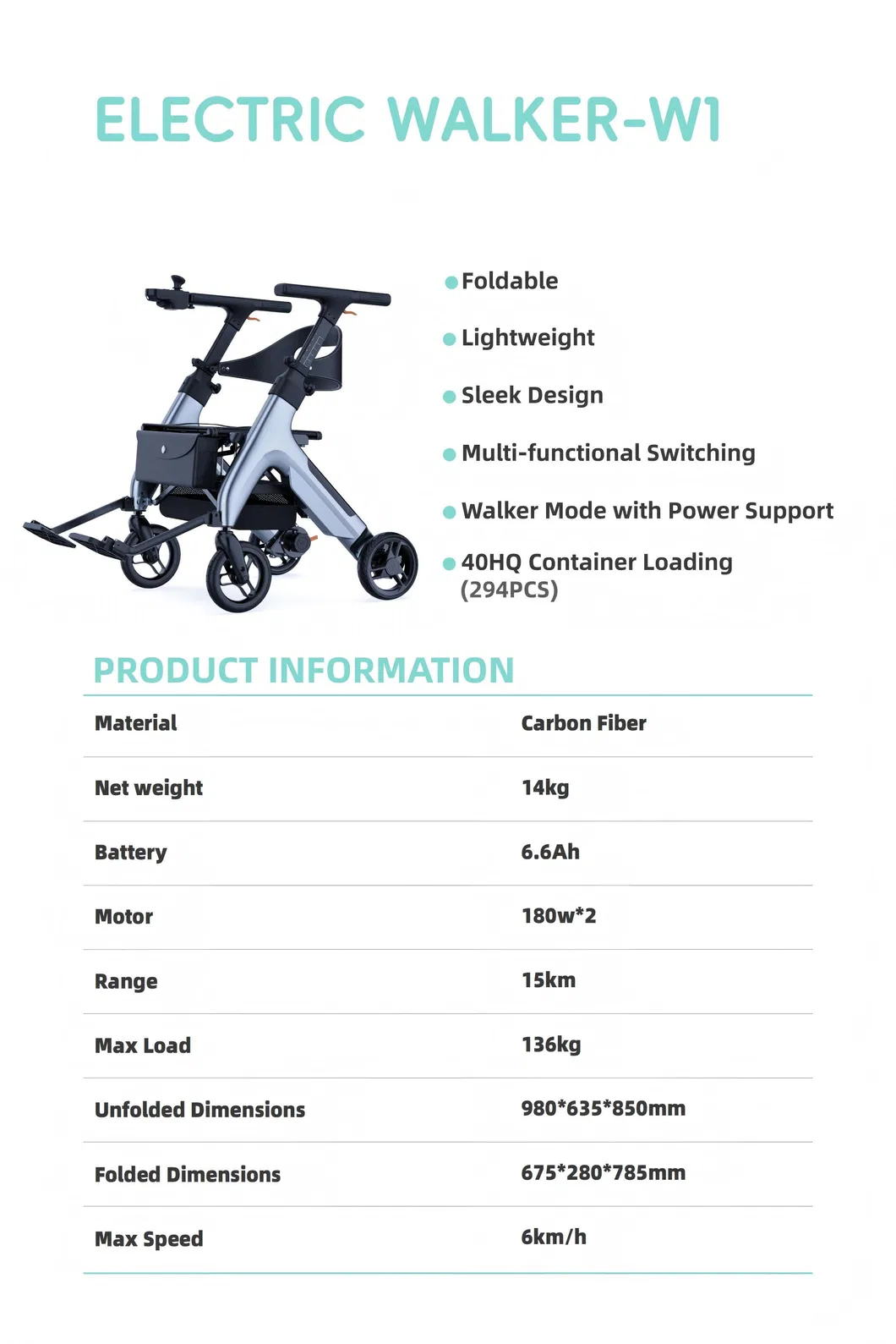 Electric Walker Rollator
