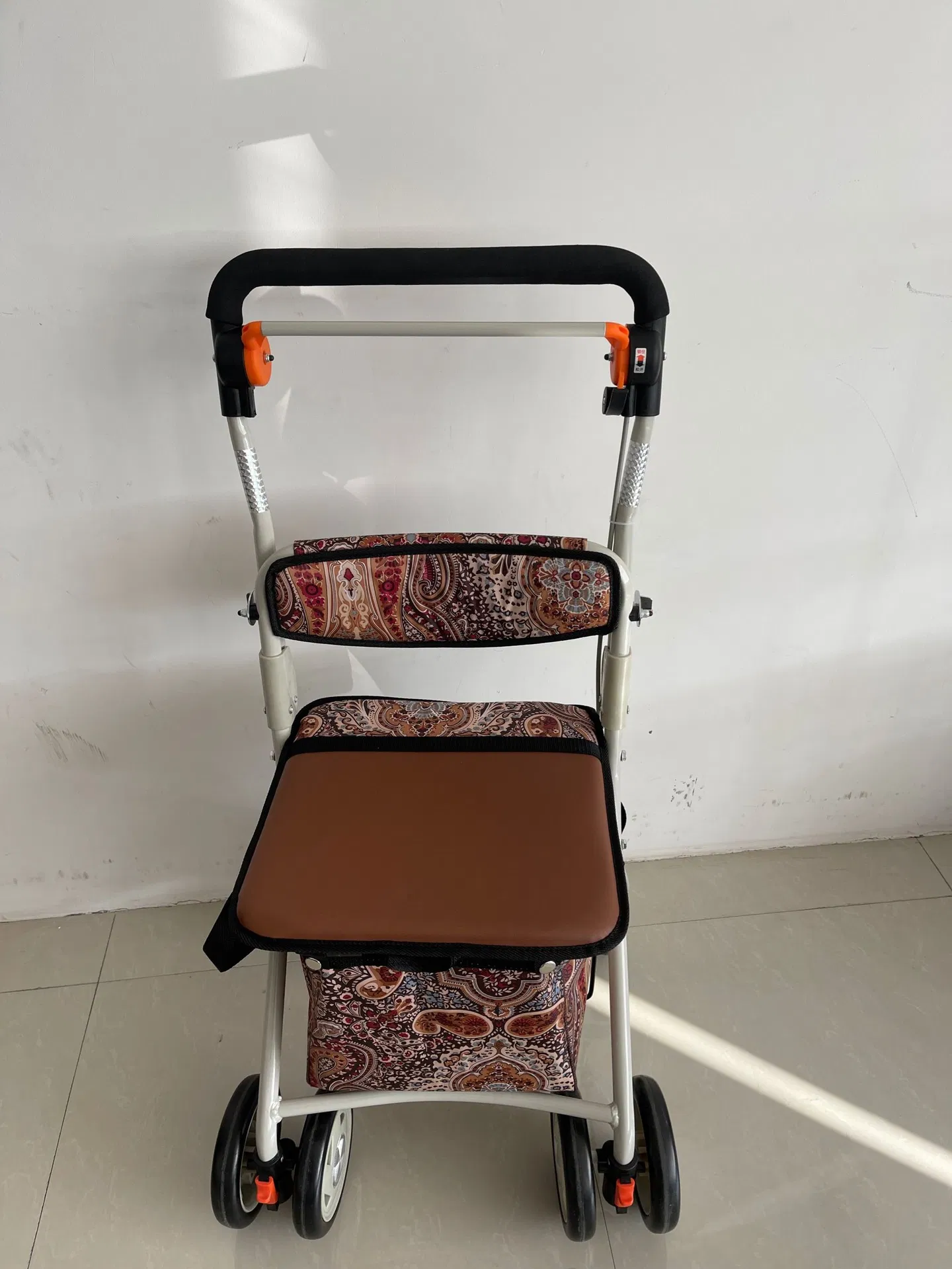 Wholesale Aluminium Adults Elderly Walking Aids Frame Foldable Upright Walker Rollator