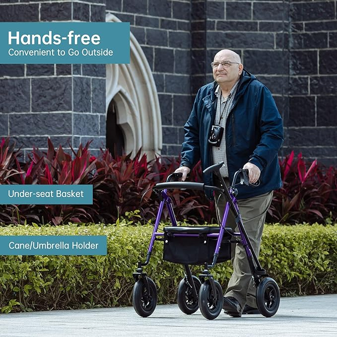 All-Terrain Rollator Walker Under-Seat Basket