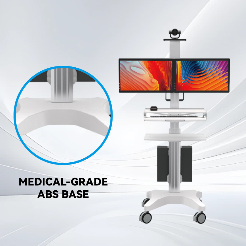 Likaymo Factory Direct Mobile Dual-Monitor Workstation Trolley Stand for Telemedicine or Conference Orteaching Use