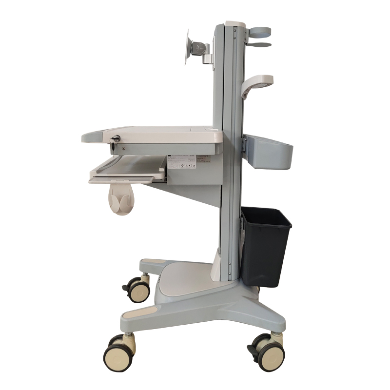 Adjustable Dental Nursing Telemedicine Computer Laptop Tablet Trolley Hospital Cart