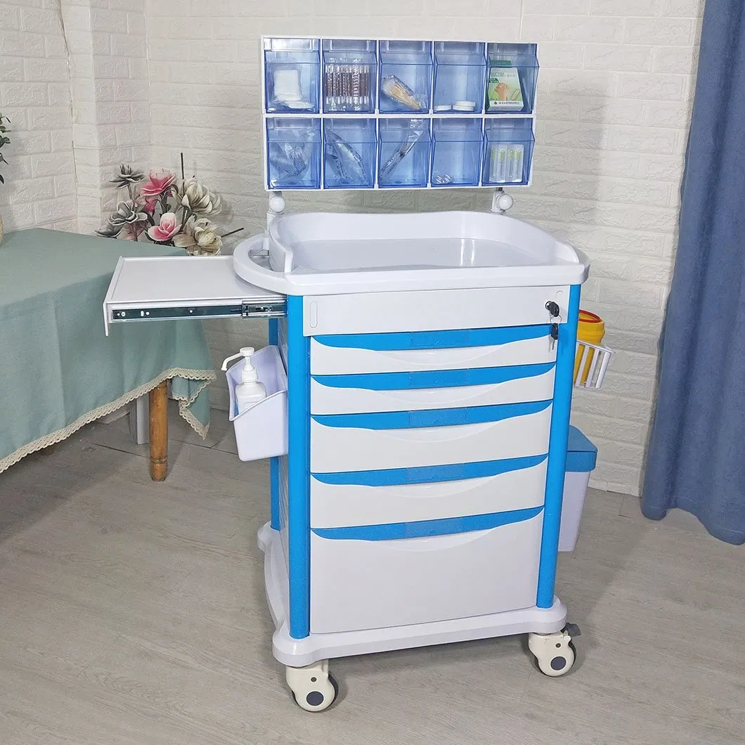 Factory Direct Selling Price Emergency ABS Hospital Trolley Medical Crash Cart