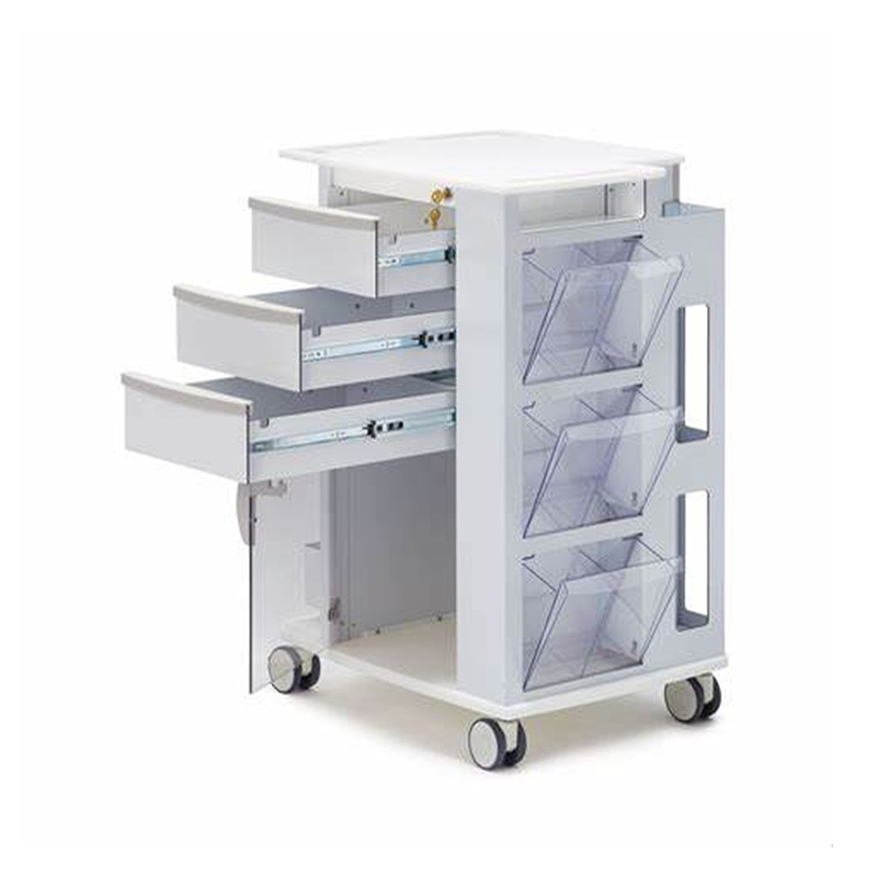 High Quality Custom Clinic Furniture Medication Dispensing Locker Hospital Mobile Ward Service Trolley Medline Phlebotomy Carts