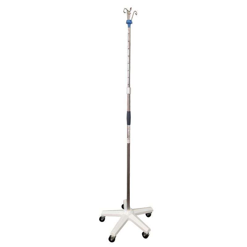 Medical Equipment Mobile Clinical IV Pole Hospital Infusion Stand with Wheels Adjustable