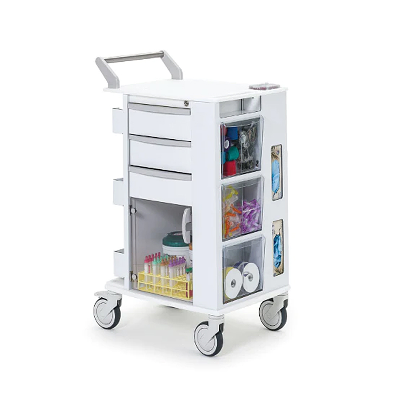 High Quality Custom Clinic Furniture Medication Dispensing Locker Hospital Mobile Ward Service Trolley Medline Phlebotomy Carts
