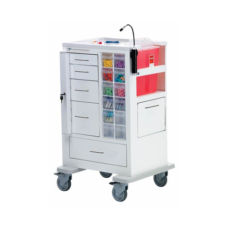 High Quality Custom Clinic Furniture Medication Dispensing Locker Hospital Mobile Ward Service Trolley Medline Phlebotomy Carts