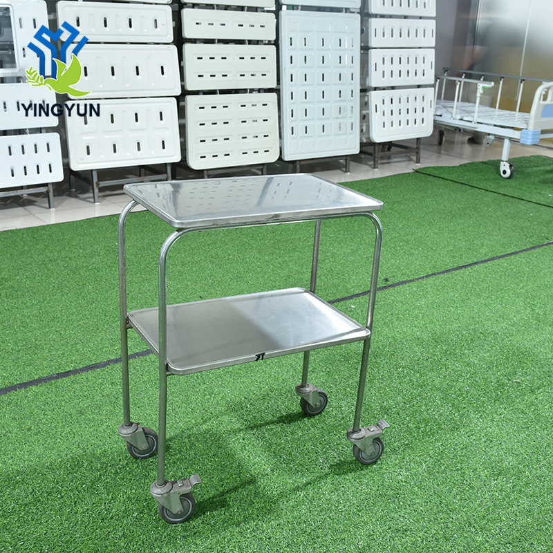 Adjustable Stainless Steel Hospital Medicine Emergency Trolley Crash Cart