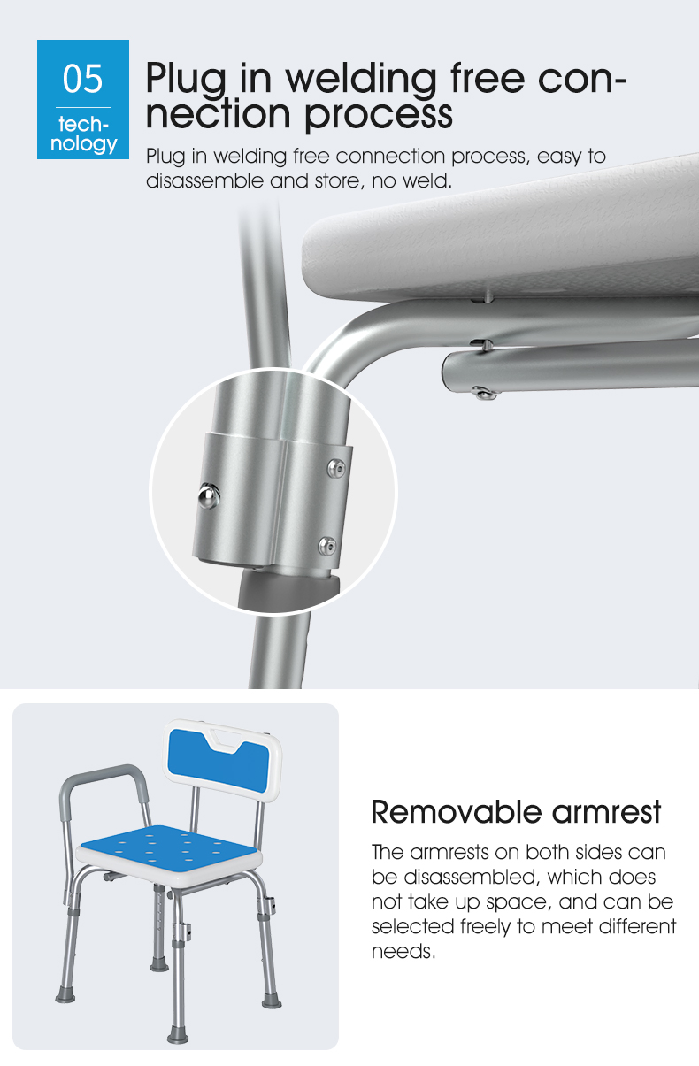 Sturdy Adjustable Shower Bench Chair for Bariatric Support