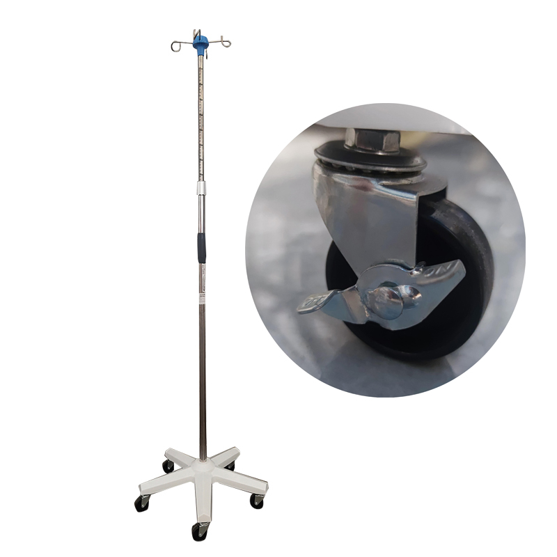 Adjustable Mobile Stainless Steel Intravenous Medical Portable Hospital IV Pole Infusion Stand