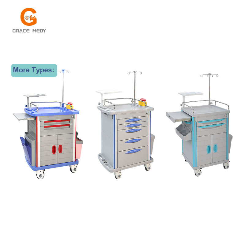 Factory Directly Sales Medical Emergency Crash Anaesthesia Trolley Cart