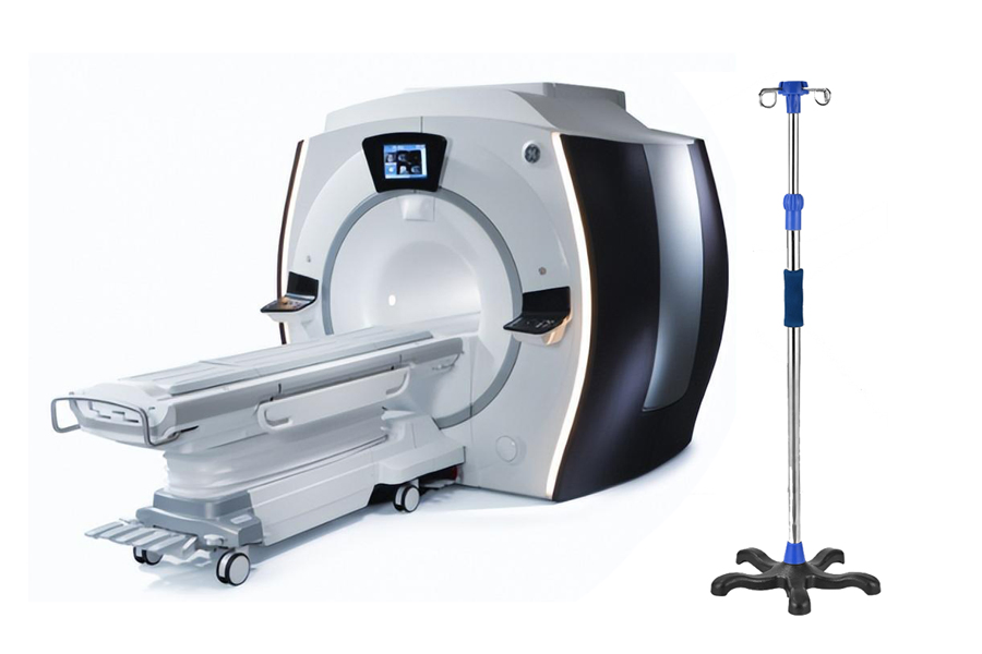 MRI Portable IV Pole Stand Mobile Stainless Steel Infusion Stand